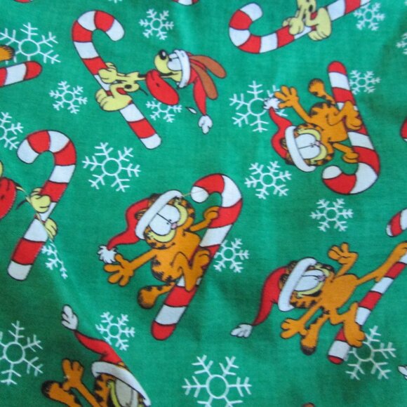 Garfield Christmas Fabric Lot of 3 Pieces  Candy Canes - Picture 3 of 7